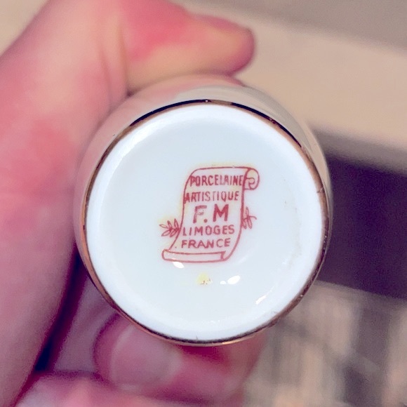 Limoges Collection of 3 Vintage Miniature F & M Bud Vases Made in France EUC - Picture 7 of 11